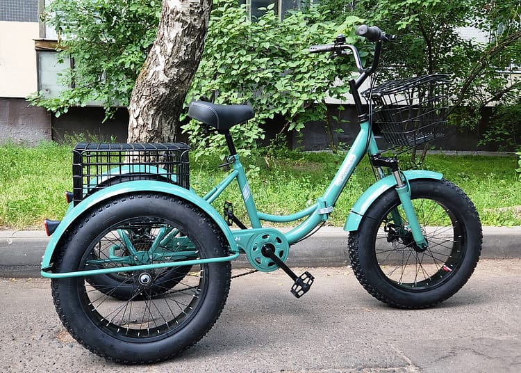 Трицикл Трайк Фэтбайк Дункан Doonkan Trike Fatbike Panda 2024 Зеленый мятный цвет складной трехколесный велосипед для взрослых
